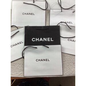Set of 6 Chanel Luxury Branded Paper Bags With Rope Handles For Gift & Retail